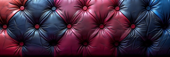 Pink and purple tufted leather close-up