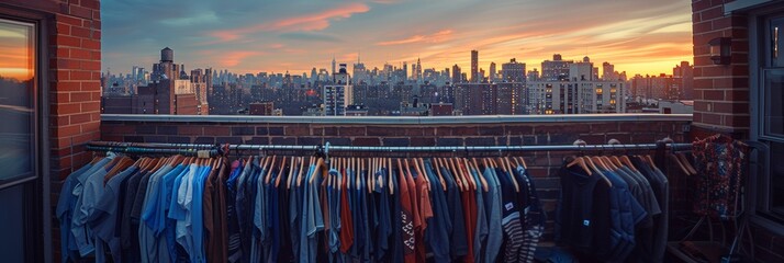 Dawn Breaks Over Manhattan Rooftop Fashion - Tenniscore Trends Without Models
