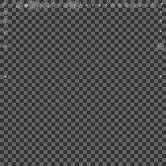 Grey Snowflake Background Transparent Vector. Confetti Snowfall Texture. Metal Dot January. Silver Holiday Card.