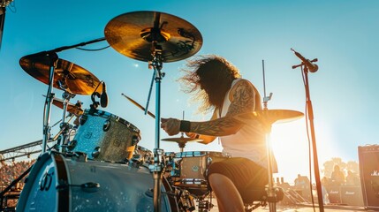 Fototapeta premium Rock Drummer's Energy 1