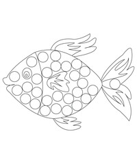 Dot coloring page for kids