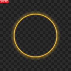 Fiery light circles glow effect, sparkling golden glitter. Vector illustration.