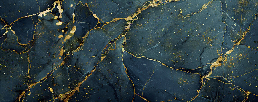 Elegant navy blue  pale gold marble pattern with luxurious golden veining designed to mimic posh stone textures