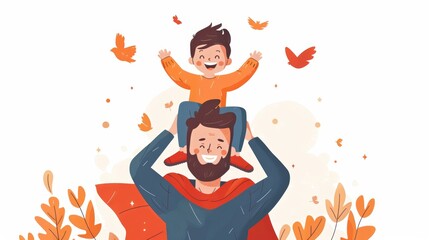 Fototapeta premium Superhero Dad Saves the Day Generative AI