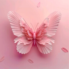 Reflective Butterfly in Vibrant Pink Tones
