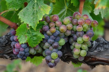 Grapes in Wine Country: A Close-Up of Vine-Growing and Fruit  - obrazy, fototapety, plakaty