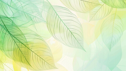 Fototapeta premium Fresh spring gradient from leaf green to pale yellow in a vibrant abstract wireframe refreshing lively
