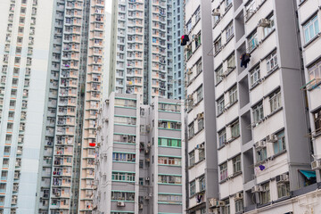 Fototapeta premium Hong Kong real estate facade