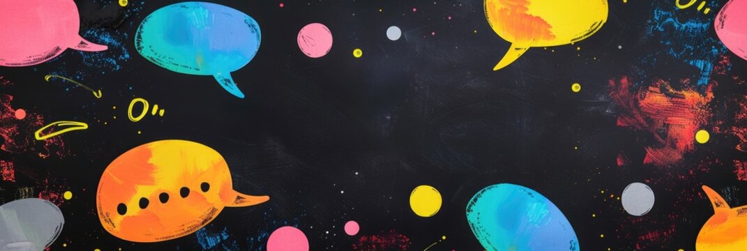 Trivia Night Black Background with Tags, Signs and Speech Bubble Label