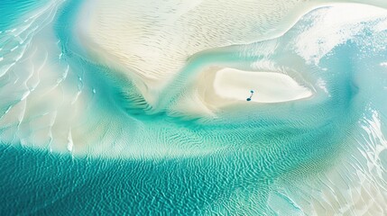 Beach Aerial View. Stunning Bay with Beautiful Abstract Water Background