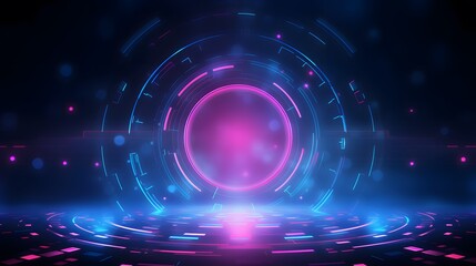 Fototapeta premium pink and blue Abstract technology background circles digital hi-tech technology design background. concept innovation. vector illustration