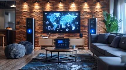 Futuristic Smart Home Technology Seamless Integration	