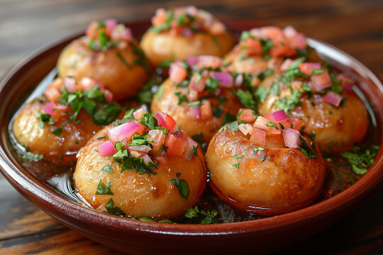 Panipuri or gupchup or golgappa or Pani ke Patake is a type of snack that originated in the Indian subcontinent 