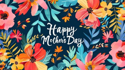 Vibrant Floral Arrangement for Happy Mother's Day Generative AI