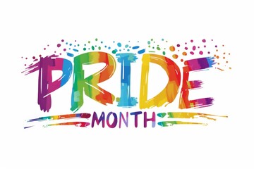 Pride month graphic design with the text 