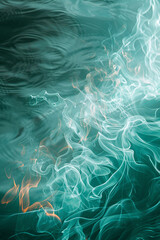 Obraz premium Light sea green waves styled as abstract flames ideal for a natural refreshing background