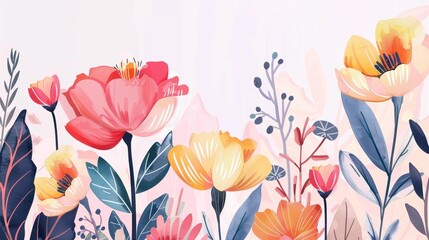 Mothers Day Floral Greeting Card Design Generative AI