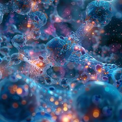 A computer-generated image of glowing blue lines forming a complex network