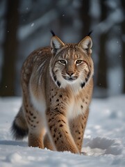 Fototapeta premium lynx in snow