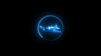 Abstract neon town or city  icon with building ,road and car sign illustration background.