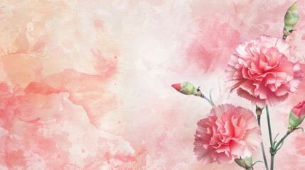Watercolor Carnation Flower Concept for Social Media Generative AI