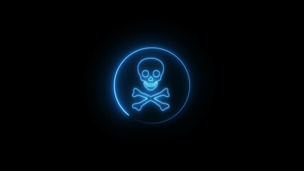 Abstract neon geometric security alert and neon tool icon illustration.