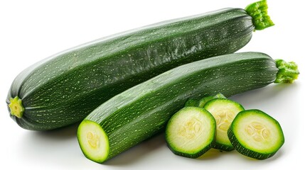 Fresh organic zucchini. Isolated on white background.