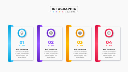 Vector business label infographic design template with 4 steps or options