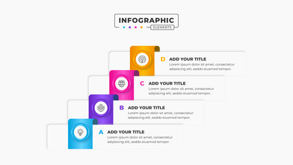 Vector business stairs infographic design template with 4 steps or options