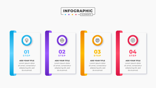 Vector business label infographic design template with 4 steps or options
