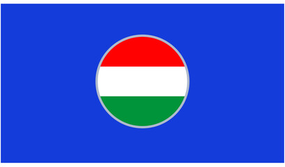 Obraz premium Hungary Flag Emblem European Nations 2024 Teams Countries European Germany Football Symbol Logo Design Vector Illustration