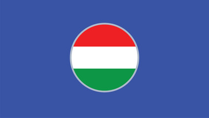 Obraz premium Hungary Flag Emblem European Nations 2024 Teams Countries European Germany Football Symbol Logo Design Vector Illustration