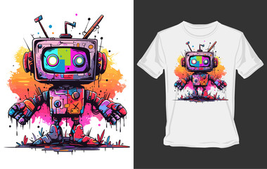Robotic allure A futuristic touch for your t-shirt design