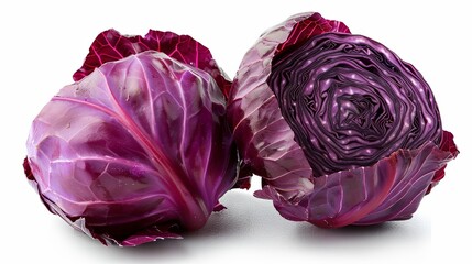 Obraz premium Red cabbage is a type of cabbage that has purple leaves