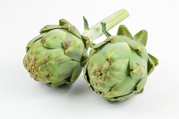 Obraz premium Two white artichokes