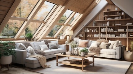 Cozy A-Frame Cabin Interior 2
