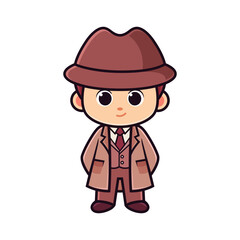 mysterious man detective cartoon design