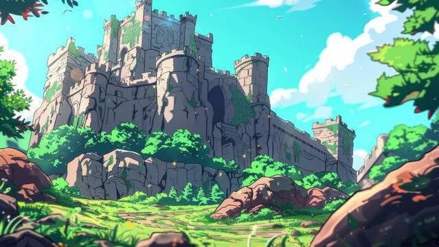 anime style babylon paradise ancient landscape. anime. Animations