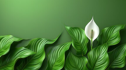   White Flower on Lush Plant