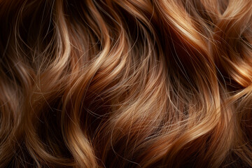 Naklejka premium A close up of a woman's long, curly hair