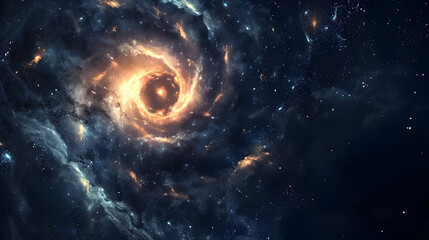 Cosmic Phenomenon: The Enigmatic Swirl of a Black Hole Against a Star-Studded Sky