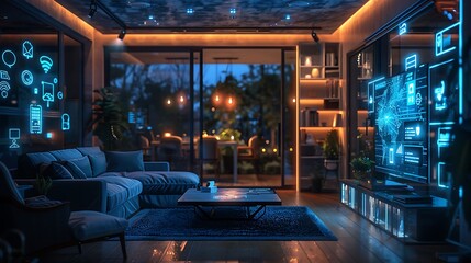 Futuristic Smart Home Technology Seamless Integration