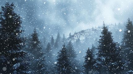 winter forest covered in snow