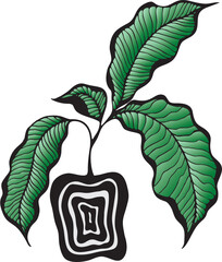 Vector branches and leaves. Hand drawn floral elements. Vintage botanical illustrations