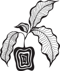 Vector branches and leaves. Hand drawn floral elements. Vintage botanical illustrations