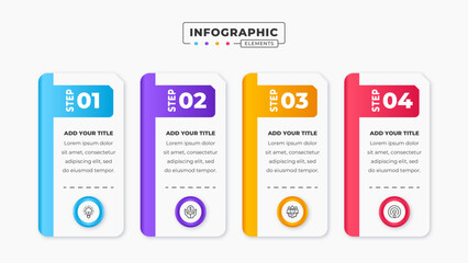 Vector business label infographic design template with 4 steps or options