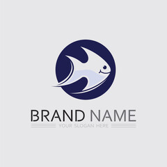 Fish and Fishing logo aquatic design animal vector illustration