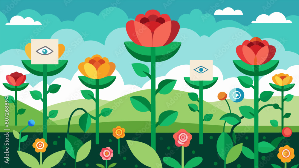 Aufkleber a garden of beautiful flowers each one representing a different lie spread by the vines of misinform