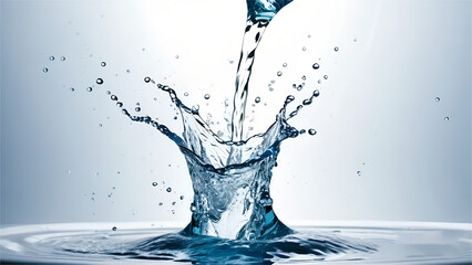 Water splash isolated on white background. clean drinking water splash
