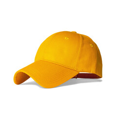 yellow baseball cap with transparent background and shadow